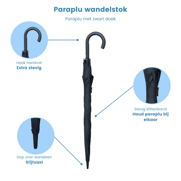 classic canes paraplu zwart details