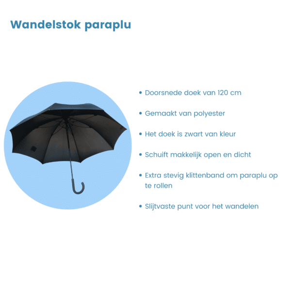 classic canes paraplu zwart specificaties